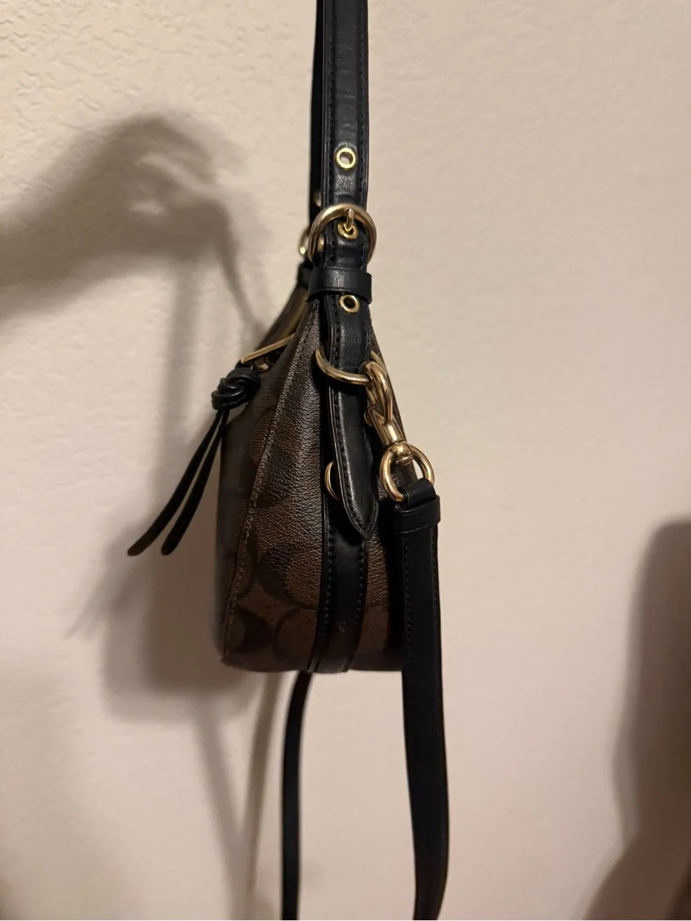 COACH | Kleo Hobo Brown Signature Canvas Crescent Shoulder/crossbody Bag